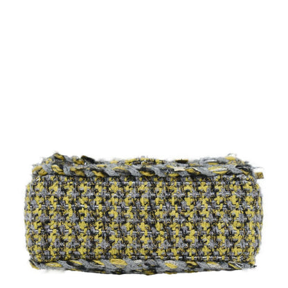 CHANEL Braided Charms Tweed Small Flap Crossbody Bag Multicolor