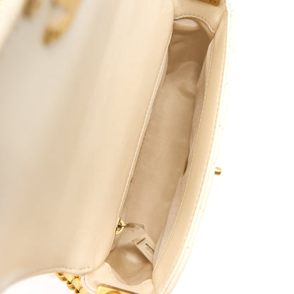 CHANEL SMALL FLAP BAG Lambskin Ecru