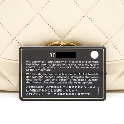 CHANEL SMALL FLAP BAG Lambskin Ecru