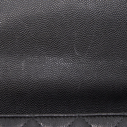 CHANEL CAVIER MEDIUM COCO HANDLE FLAP BAG BLACK