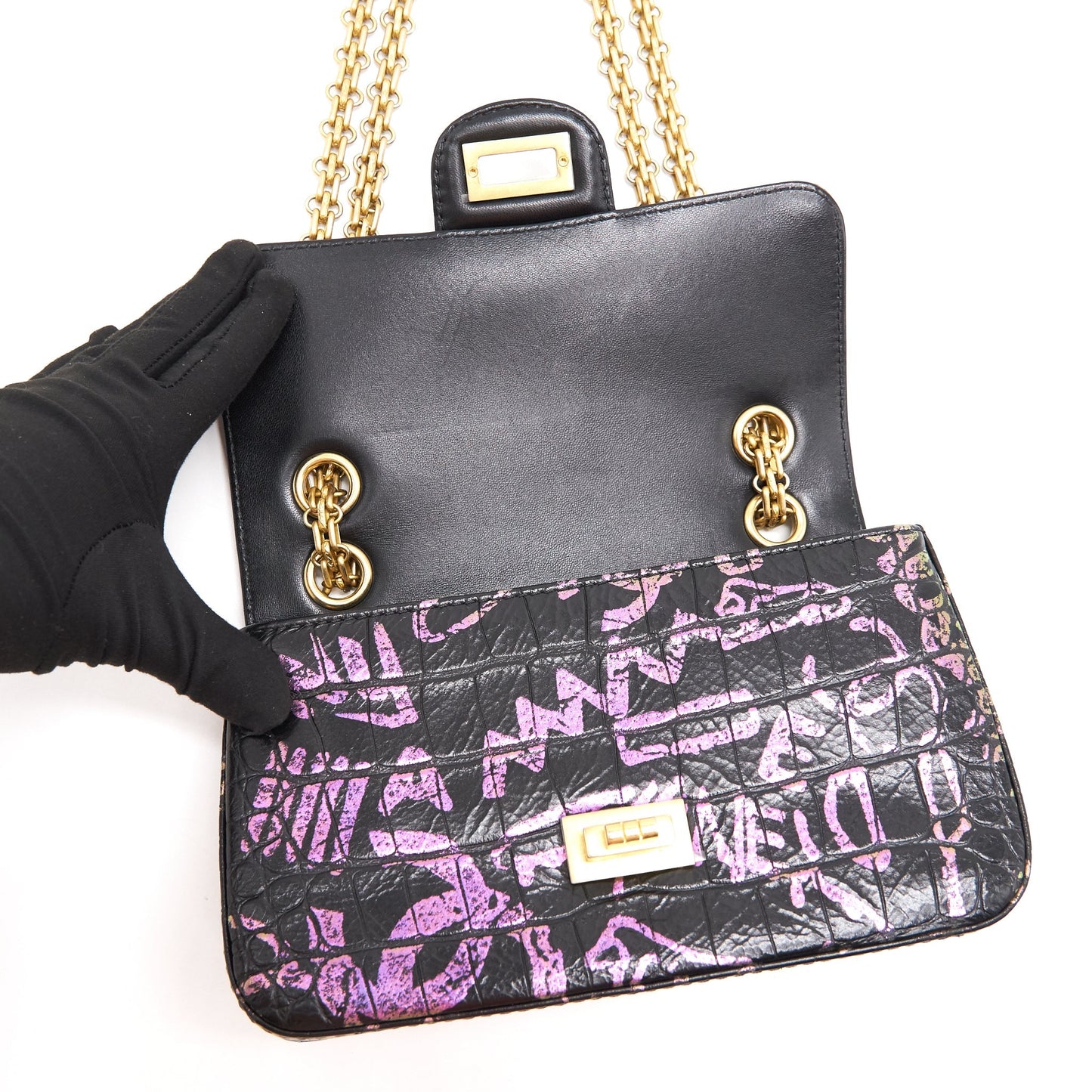 Chanel Small 2.55 Reissue Croc Embossed Leather Flap Bag