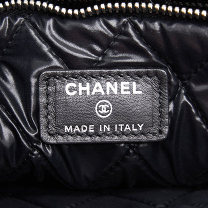 Chanel Patent Leather Fold Over Clutch Black SHW