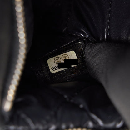 Chanel Patent Leather Fold Over Clutch Black SHW
