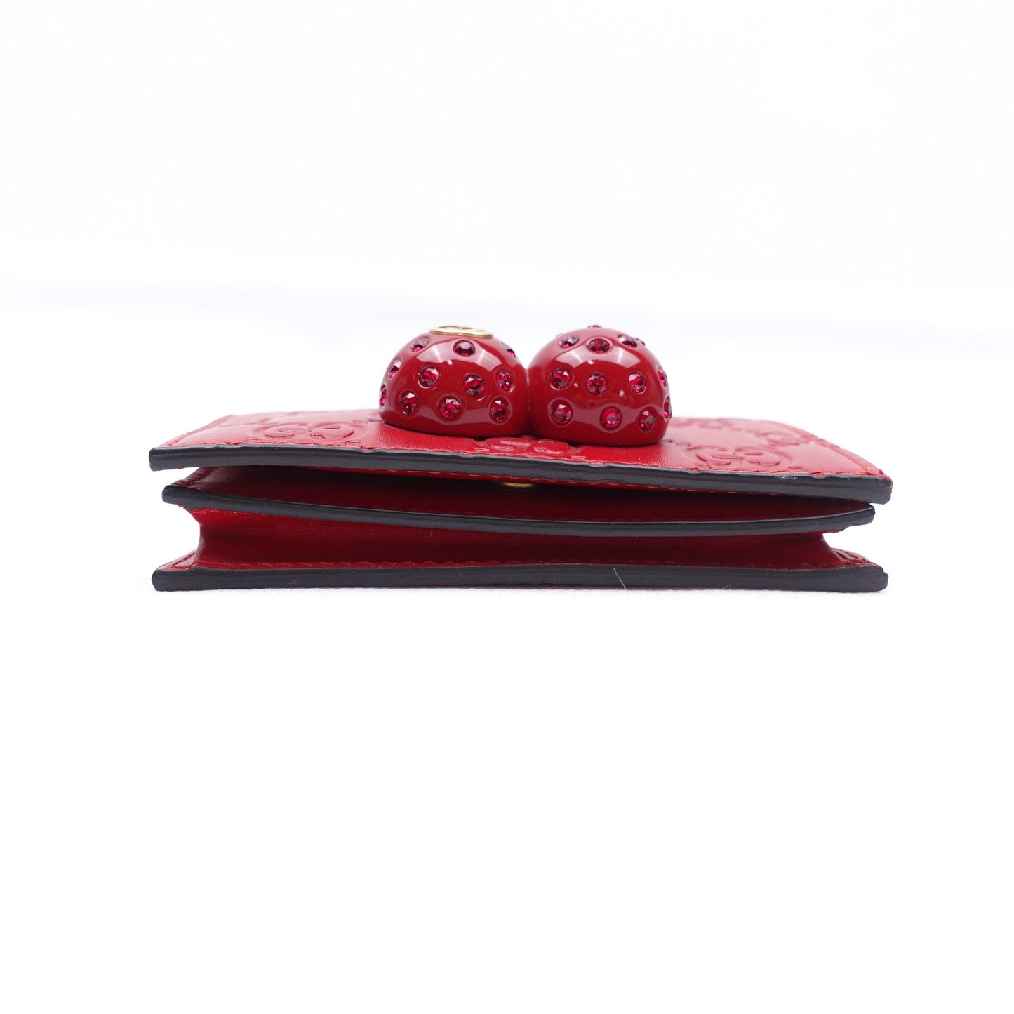 GG Red Cherry Guccissima Short Wallet