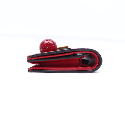 GG Red Cherry Guccissima Short Wallet