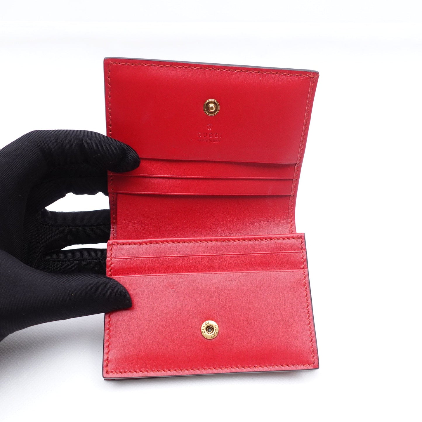 GG Red Cherry Guccissima Short Wallet