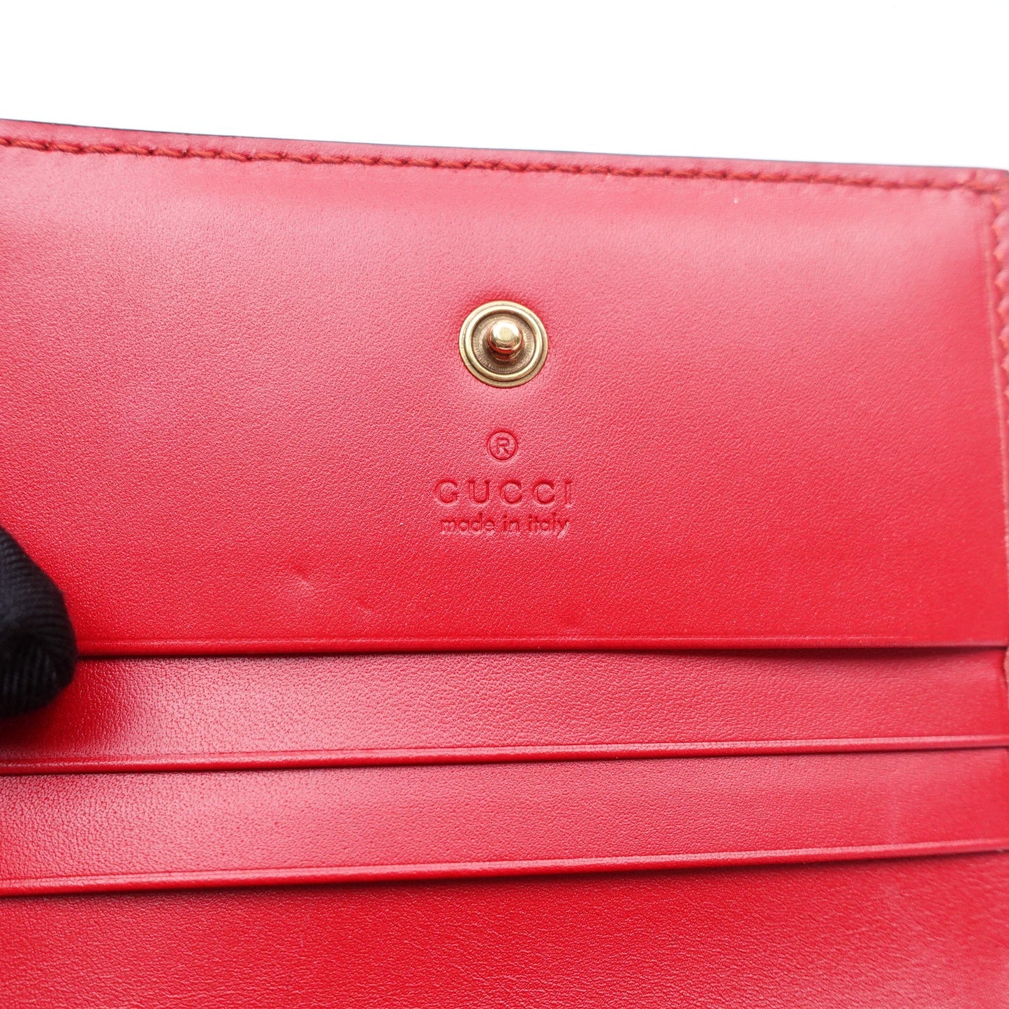 GG Red Cherry Guccissima Short Wallet