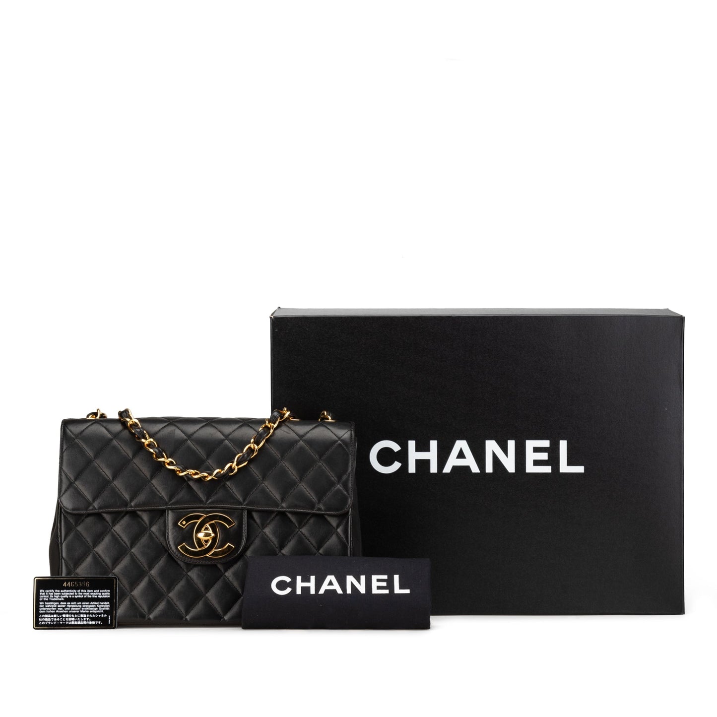 Black Chanel Jumbo XL Classic Lambskin Single Flap Shoulder Bag