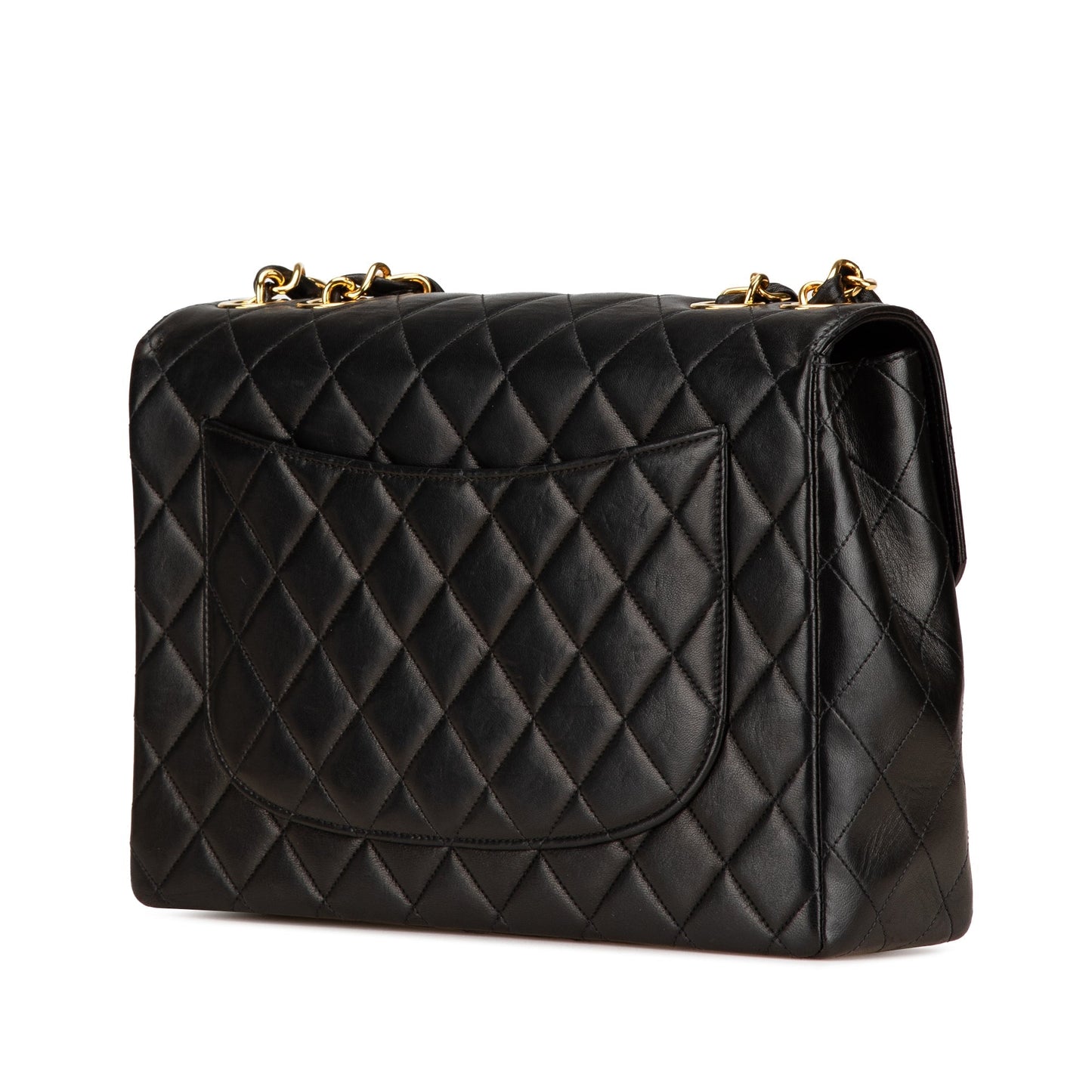 Black Chanel Jumbo XL Classic Lambskin Single Flap Shoulder Bag