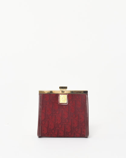 Dior Vintage Burgundy Oblique Coin Purse
