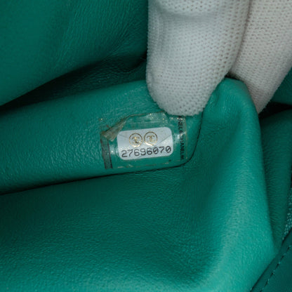 Green Chanel Mini Square Classic Lambskin Single Flap Crossbody Bag