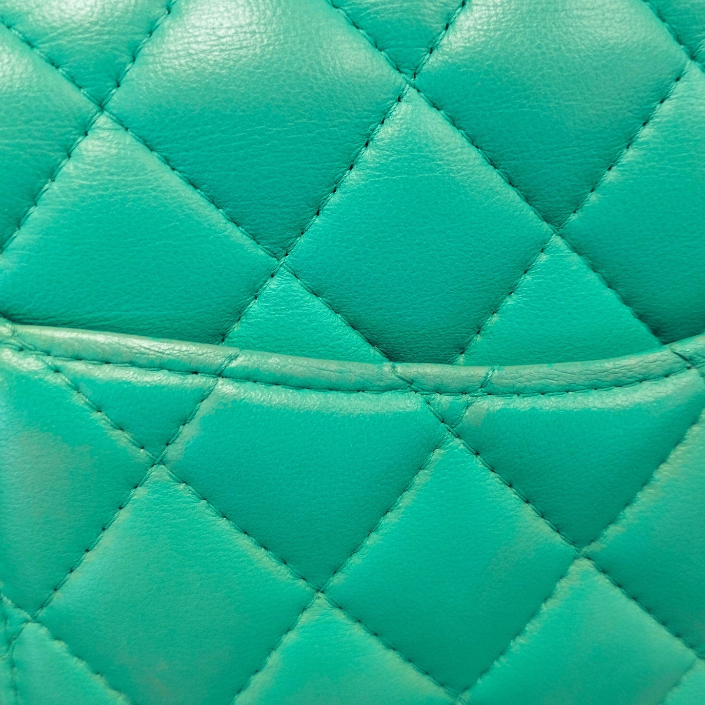 Green Chanel Mini Square Classic Lambskin Single Flap Crossbody Bag