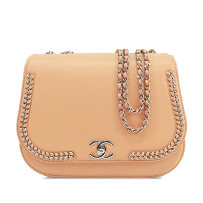 Brown Chanel Small Calfskin Braided Chic Flap Shoulder Bag