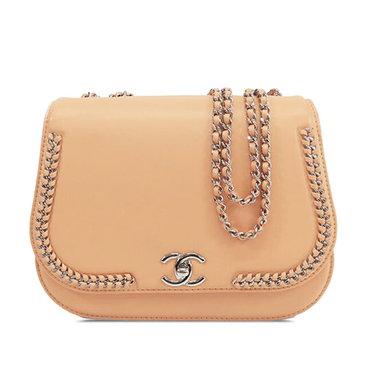 Brown Chanel Small Calfskin Braided Chic Flap Shoulder Bag