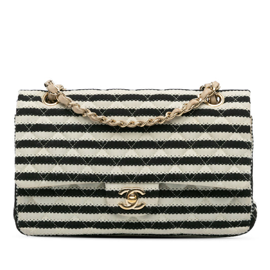 Black Chanel Medium Classic Jersey Coco Sailor Double Flap Shoulder Bag