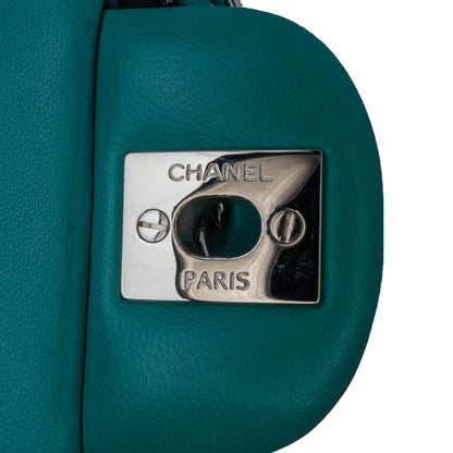 Blue Chanel Mini Rectangular Classic Tricolor Lambskin Flap Crossbody Bag