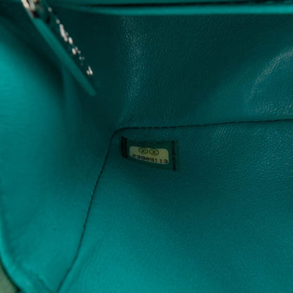 Blue Chanel Mini Rectangular Classic Tricolor Lambskin Flap Crossbody Bag