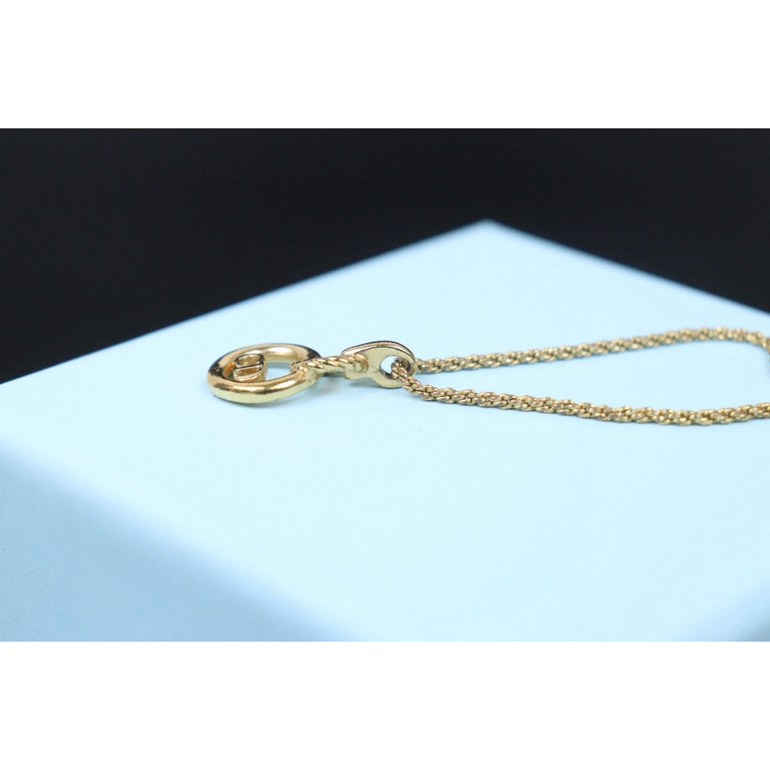 Good ( Rank AB) Dior CD Necklace Gold Plated VT25030126