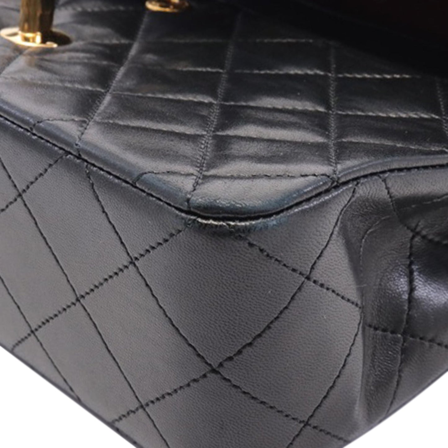 Black Chanel Small Classic Lambskin Double Flap Shoulder Bag