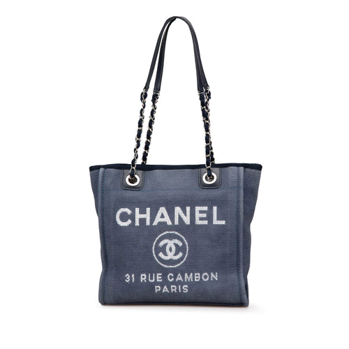 Blue Chanel Mini Canvas Deauville Shopping Tote