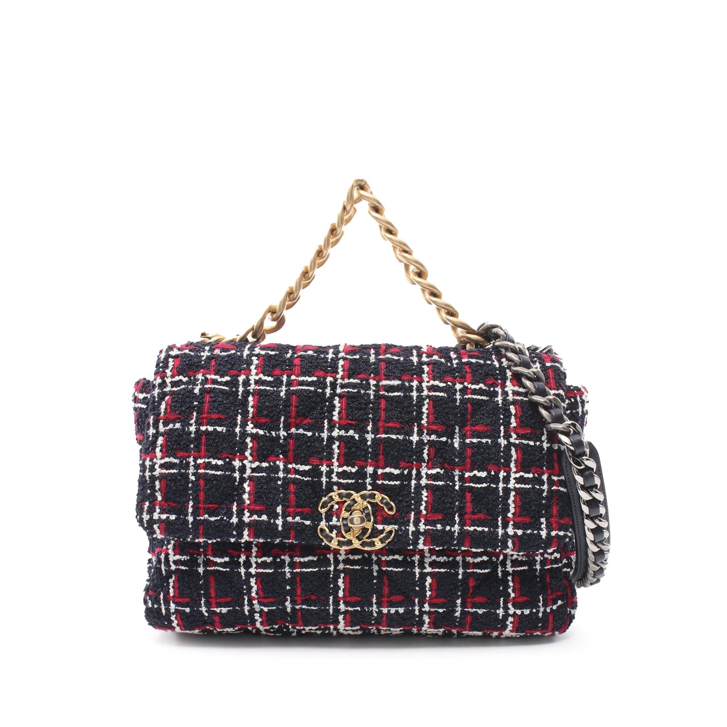 Blue Chanel Large Tweed 19 Flap Satchel