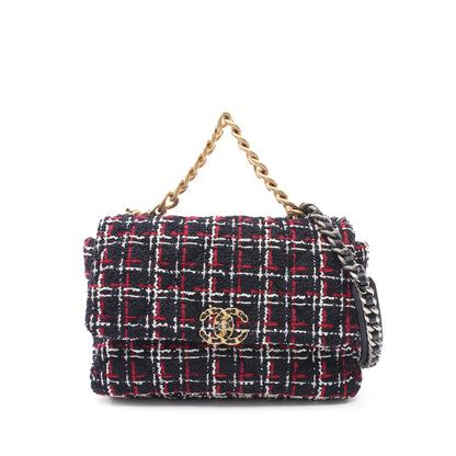 Blue Chanel Large Tweed 19 Flap Satchel