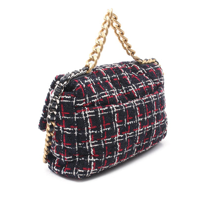 Blue Chanel Large Tweed 19 Flap Satchel