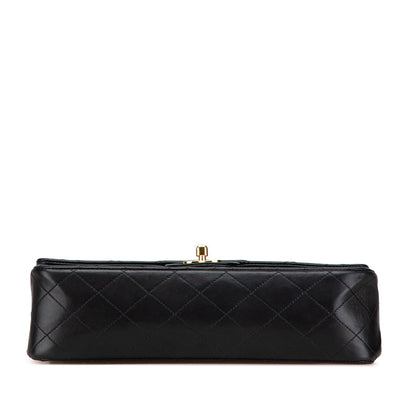 Black Chanel Medium Classic Lambskin Double Flap Shoulder Bag