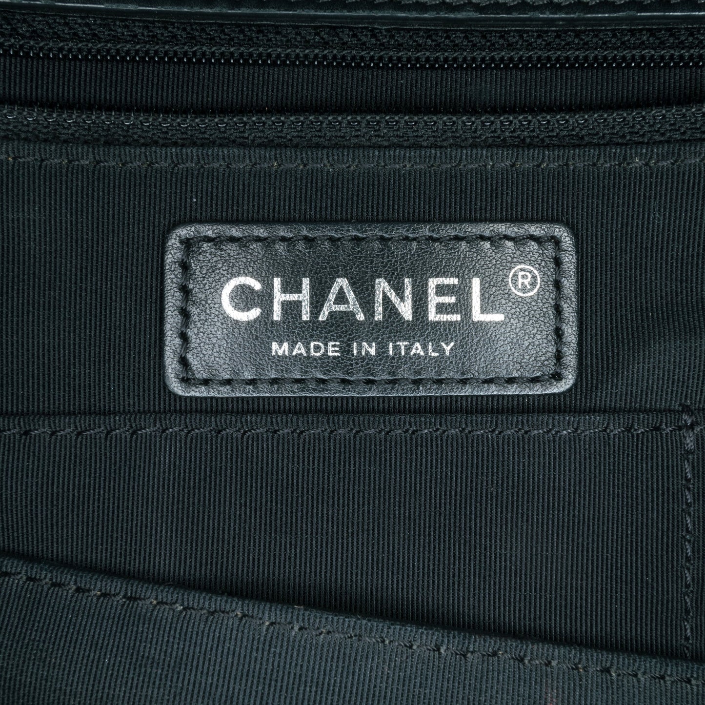 Black Chanel Medium CC Stitched Calfskin Pocket Zipped Chain Tote