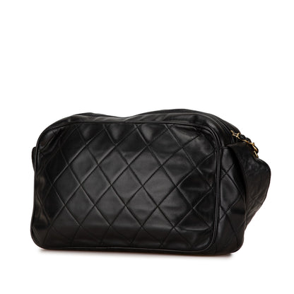 Black Chanel CC Quilted Lambskin Tassel Crossbody