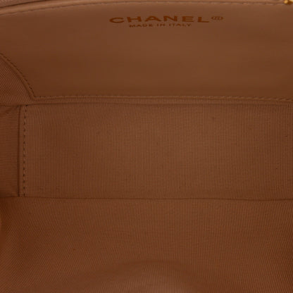 Chanel Camera Bag Small White Quilted Lambskin Gold
