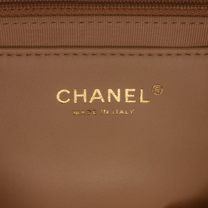 Chanel Camera Bag Small White Quilted Lambskin Gold