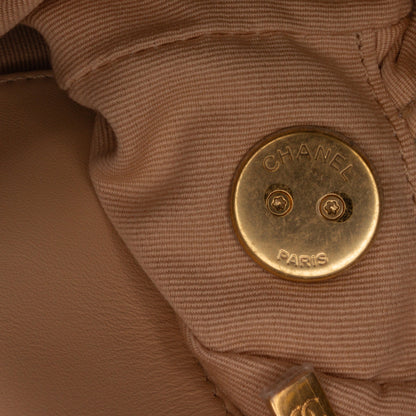 Chanel Camera Bag Small White Quilted Lambskin Gold