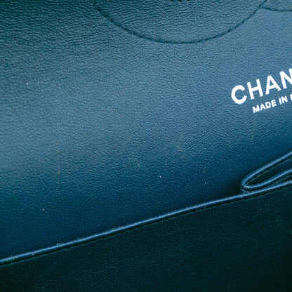Blue Chanel Jumbo Classic Lambskin Double Flap Shoulder Bag