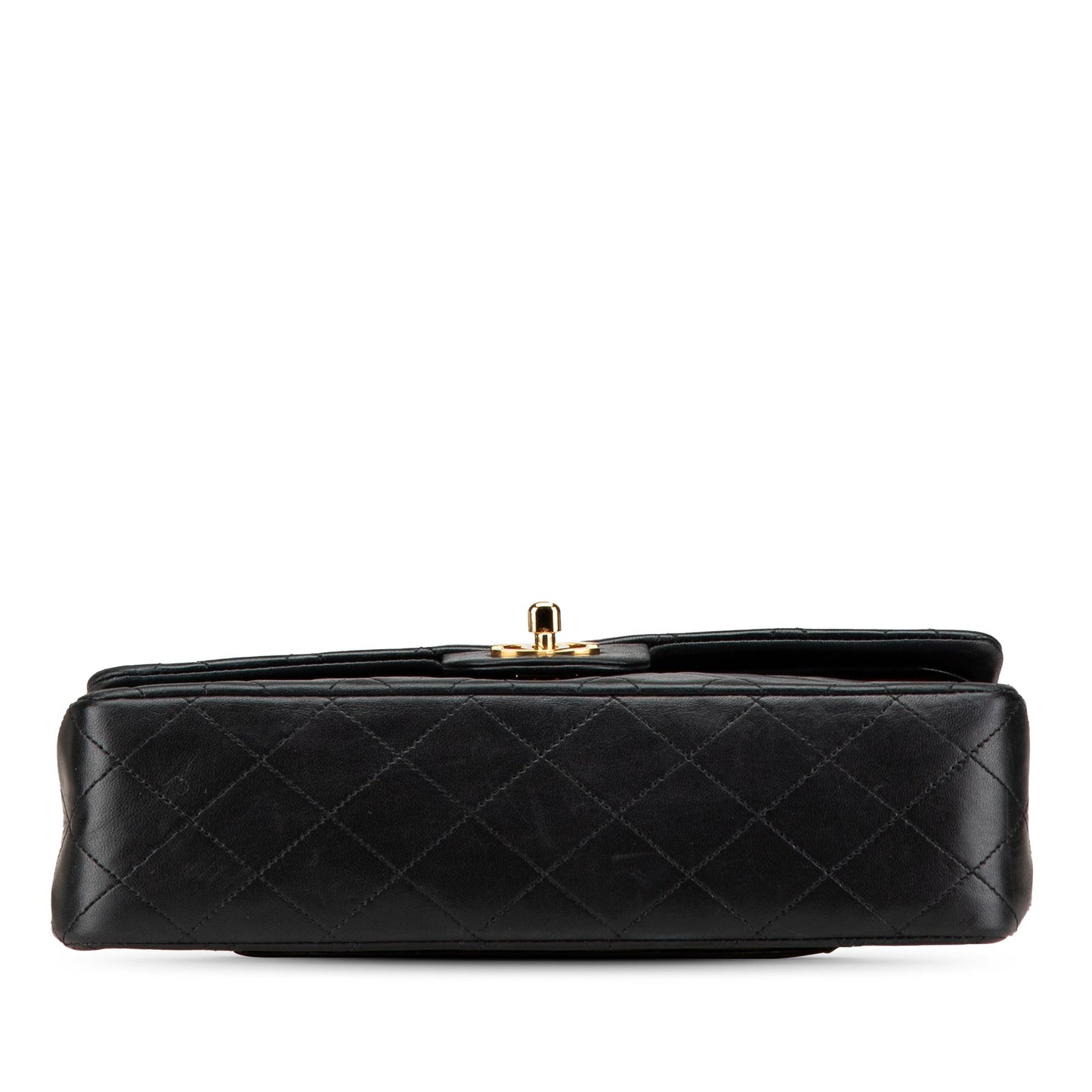 Black Chanel Medium Classic Lambskin Double Flap Shoulder Bag