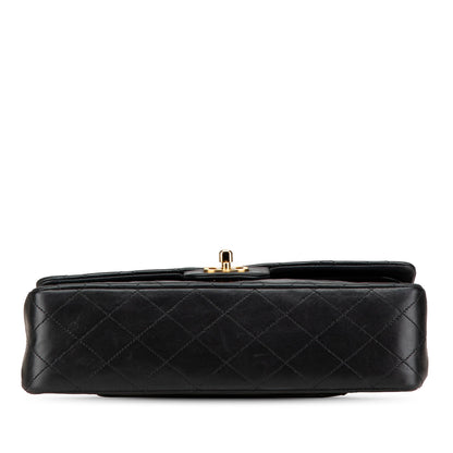 Black Chanel Medium Classic Lambskin Double Flap Shoulder Bag