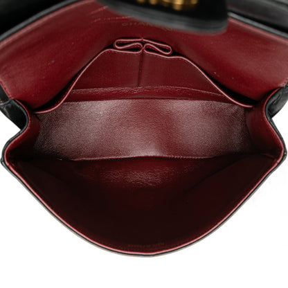 Black Chanel Medium Classic Lambskin Double Flap Shoulder Bag