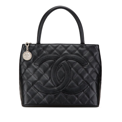 Black Chanel Caviar Medallion Tote
