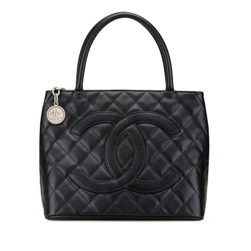 Black Chanel Caviar Medallion Tote