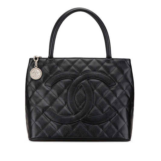 Black Chanel Caviar Medallion Tote
