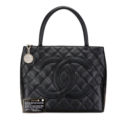 Black Chanel Caviar Medallion Tote