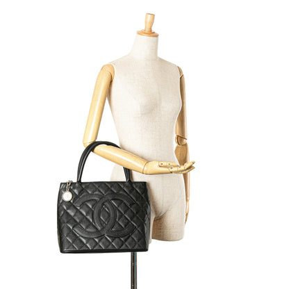 Black Chanel Caviar Medallion Tote