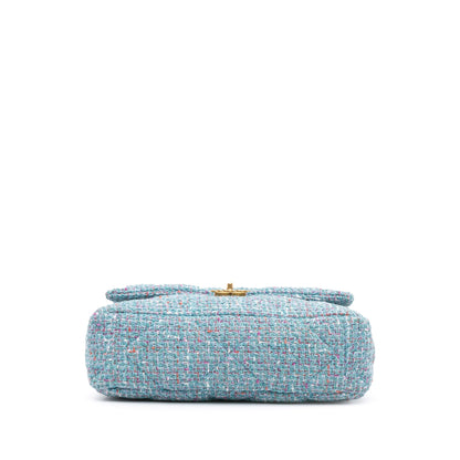 Blue Chanel Large Tweed 19 Flap Satchel