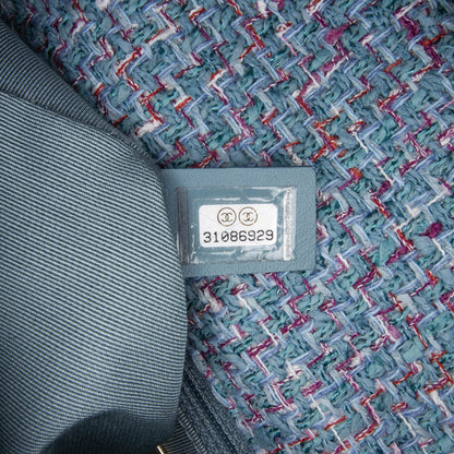 Blue Chanel Large Tweed 19 Flap Satchel