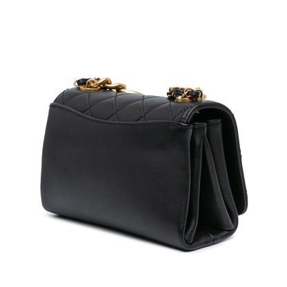Black Chanel Quilted Calfskin Pearl Jewel Chain Flap Satchel