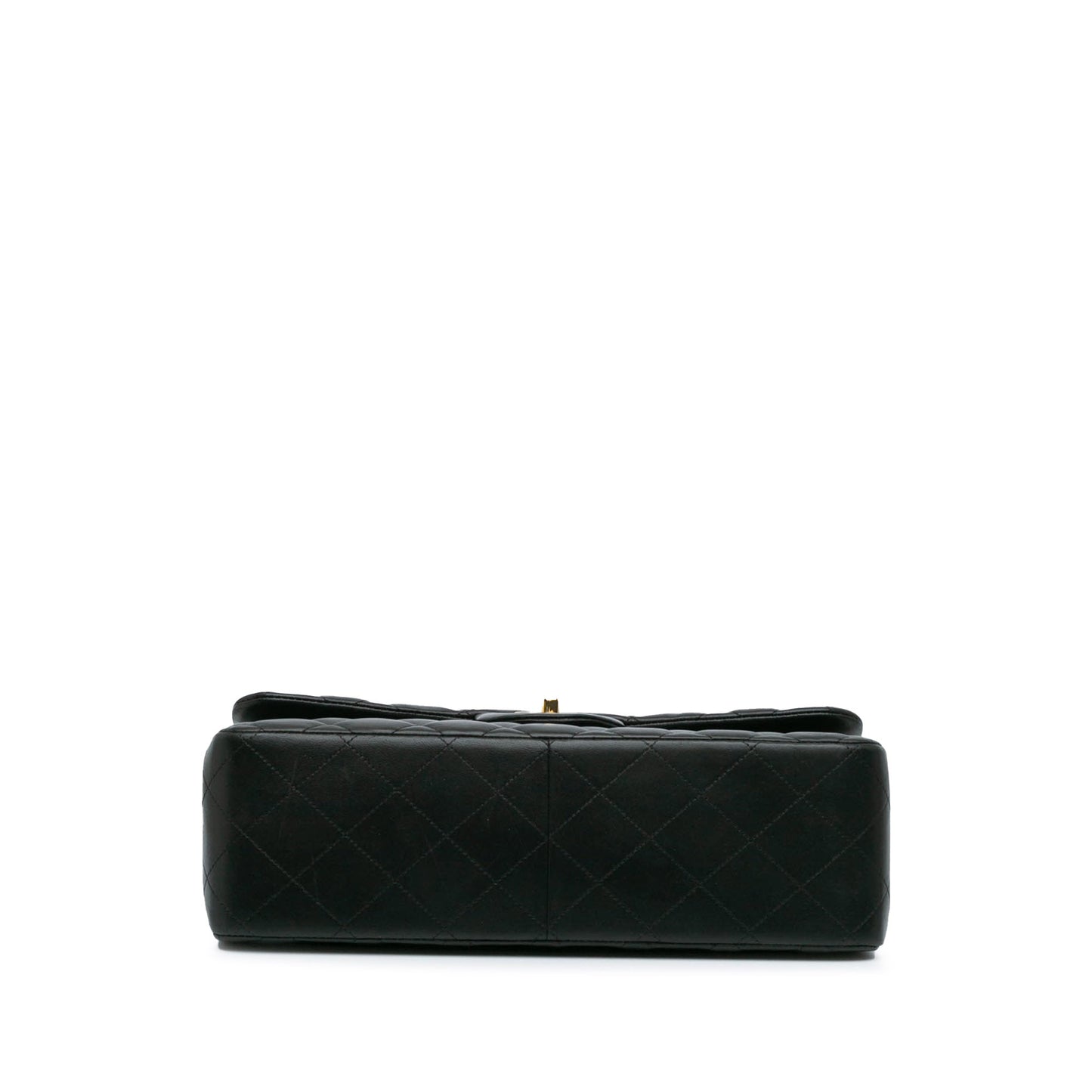 Black Chanel Jumbo Classic Lambskin Double Flap Shoulder Bag