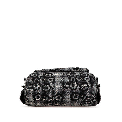 Gray Chanel Tweed Camellia Shoulder Bag
