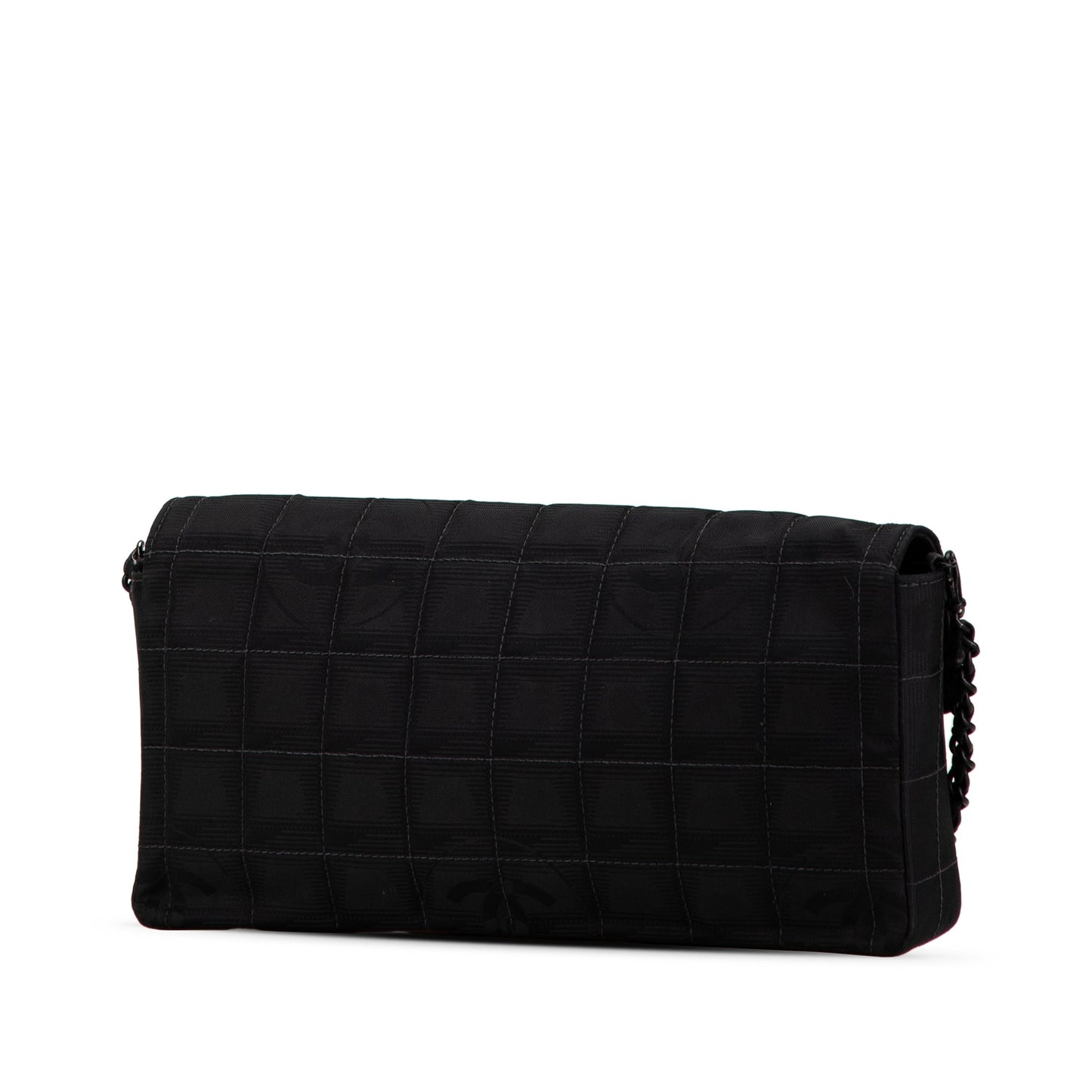 Black Chanel New Travel Line Nylon East West Flap Shoulder Bag