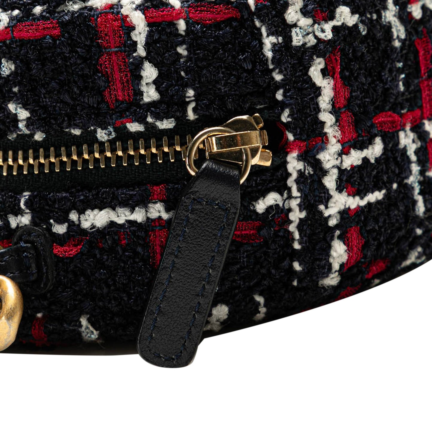 Blue Chanel Tweed 19 Round Clutch with Chain Satchel