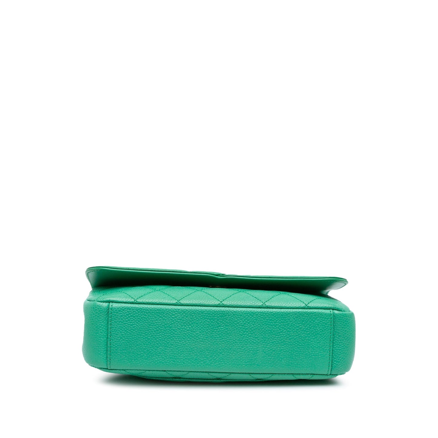 Green Chanel Small Caviar CC Filigree Flap Crossbody Bag
